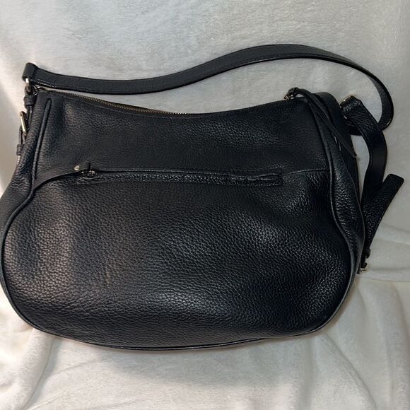 Kate Spade Black Leather Shoulder and Crossbody Purse Top Zip Closure - Picture 4 of 13